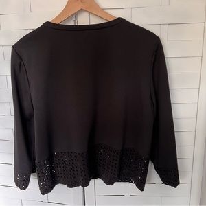 INVESTMENTS PETITES XLP Women’s Black Sweater Jacket. 3/4 Sleeves.